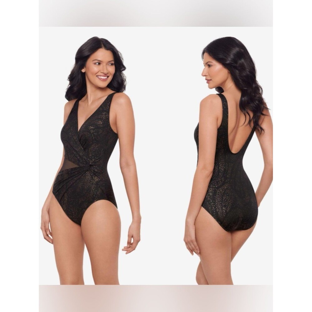 Miraclesuit Women’s Circe One Piece Swimsuit in Brillante Black Soft Cup Size 8